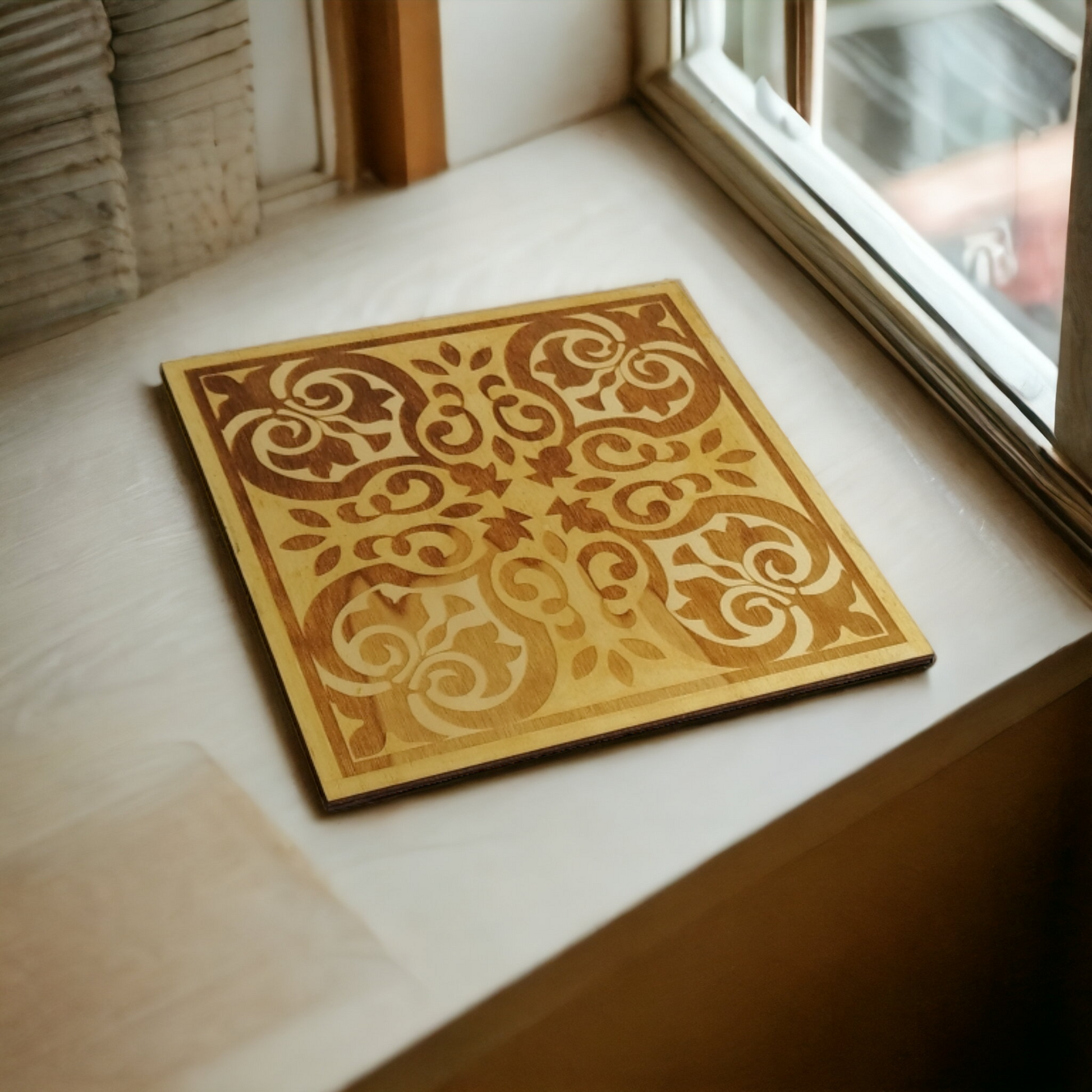 Pot Holder Portuguese Tiles - Minimalism - Wood - Handmade Gift - Housewarming - Wood Kitchenware-1
