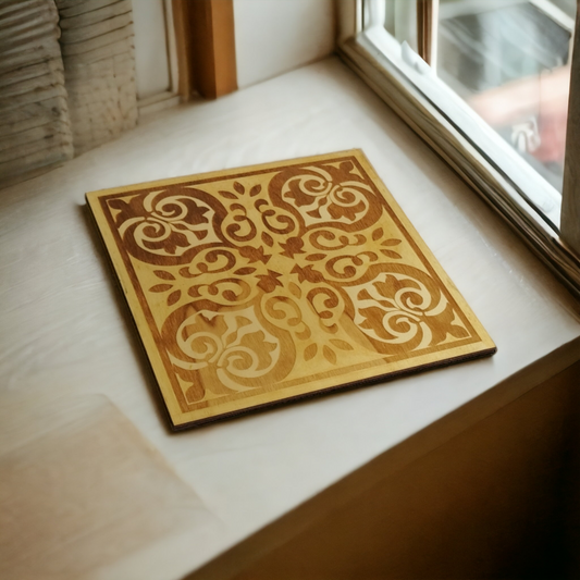 Pot Holder Portuguese Tiles - Minimalism - Wood - Handmade Gift - Housewarming - Wood Kitchenware-1