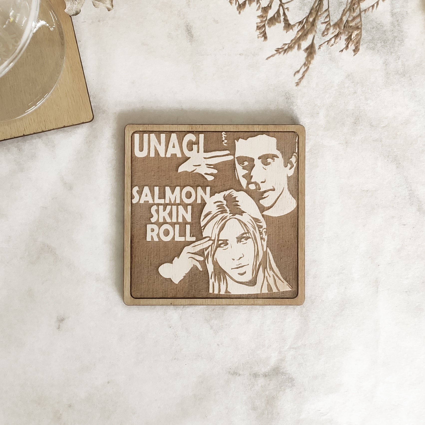 Set of 6 Friends Wooden Coasters - Handmade Gift - Housewarming - Wood Kitchenware-4